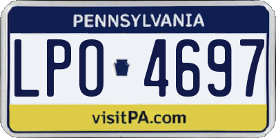 PA license plate LPO4697
