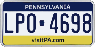 PA license plate LPO4698