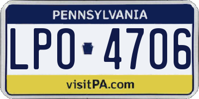 PA license plate LPO4706