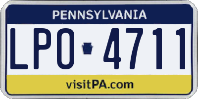 PA license plate LPO4711