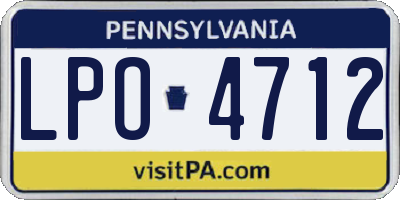 PA license plate LPO4712