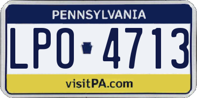 PA license plate LPO4713