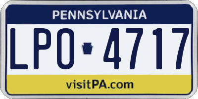 PA license plate LPO4717
