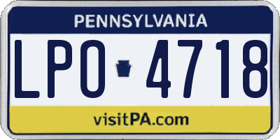 PA license plate LPO4718