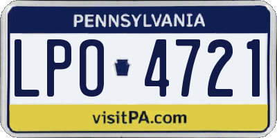 PA license plate LPO4721