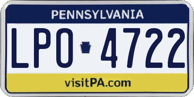 PA license plate LPO4722