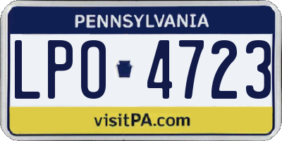 PA license plate LPO4723
