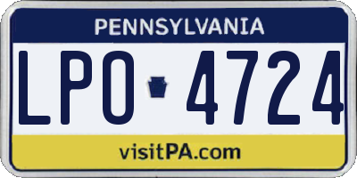 PA license plate LPO4724