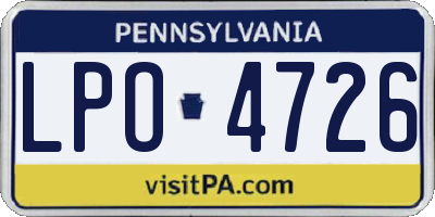PA license plate LPO4726