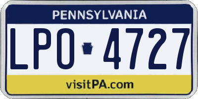 PA license plate LPO4727