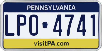 PA license plate LPO4741