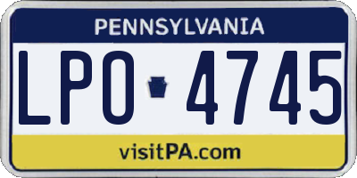 PA license plate LPO4745