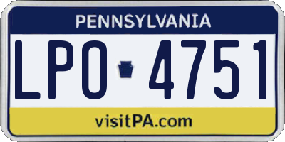 PA license plate LPO4751