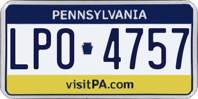 PA license plate LPO4757