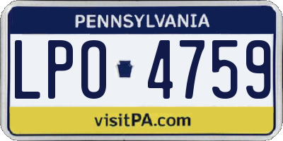 PA license plate LPO4759
