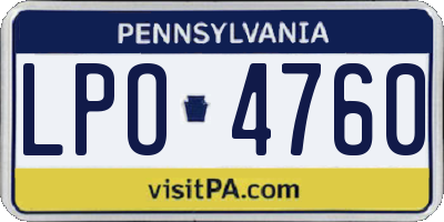 PA license plate LPO4760