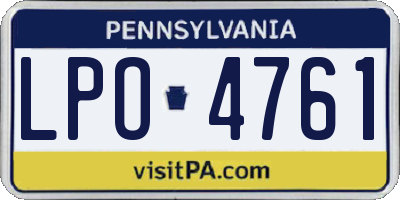 PA license plate LPO4761