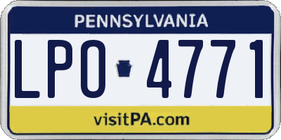 PA license plate LPO4771