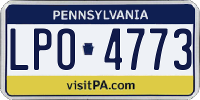 PA license plate LPO4773