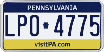 PA license plate LPO4775