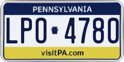 PA license plate LPO4780