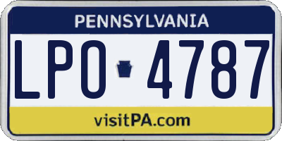 PA license plate LPO4787