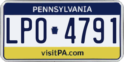 PA license plate LPO4791