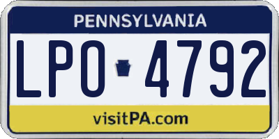PA license plate LPO4792