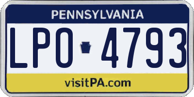 PA license plate LPO4793