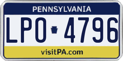 PA license plate LPO4796
