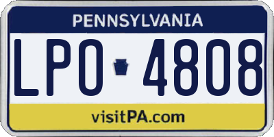 PA license plate LPO4808
