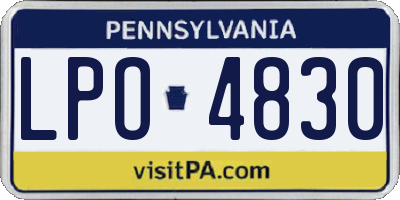 PA license plate LPO4830