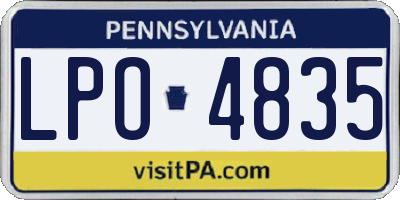 PA license plate LPO4835