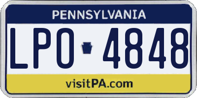 PA license plate LPO4848