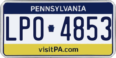 PA license plate LPO4853