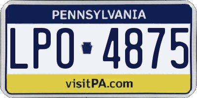 PA license plate LPO4875