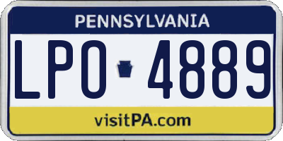 PA license plate LPO4889