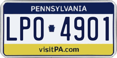 PA license plate LPO4901