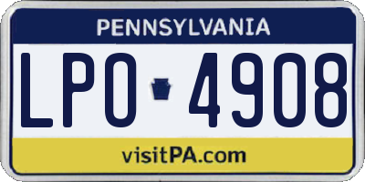 PA license plate LPO4908
