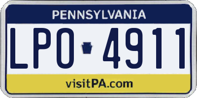 PA license plate LPO4911