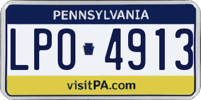 PA license plate LPO4913
