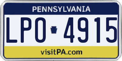 PA license plate LPO4915