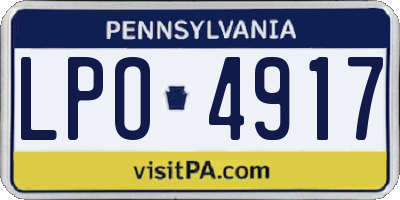 PA license plate LPO4917