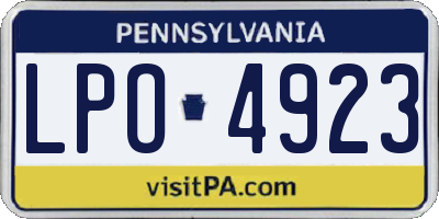 PA license plate LPO4923