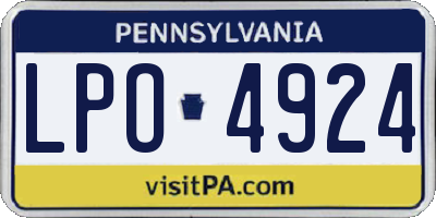 PA license plate LPO4924