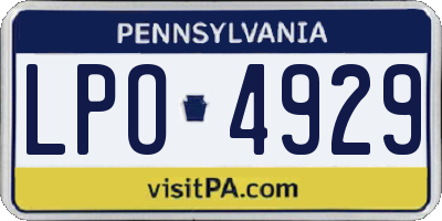 PA license plate LPO4929