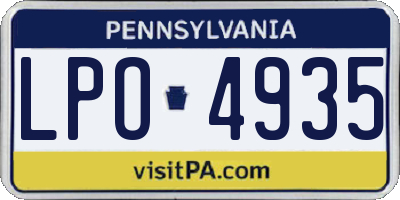 PA license plate LPO4935