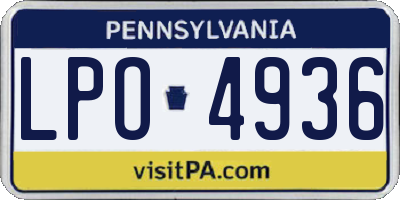 PA license plate LPO4936