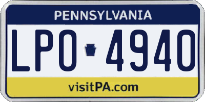 PA license plate LPO4940