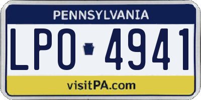 PA license plate LPO4941